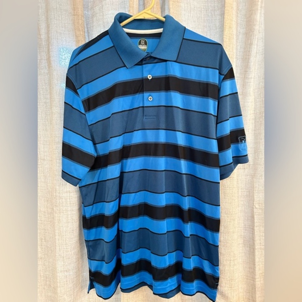 PGA Tour Blue Striped Polo (B4)​